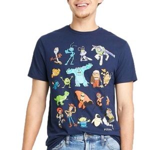 Pixar Character Collage Navy Graphic Tee